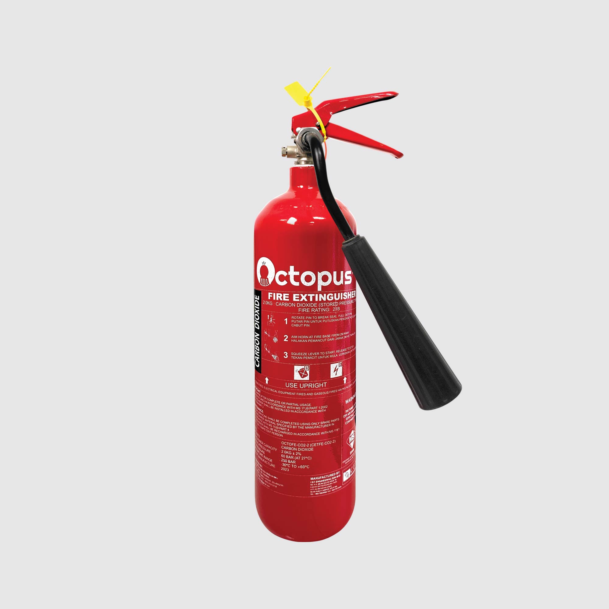 2kg Carbon Dioxideco2 Fire Extinguisher Octofe Co2 2 Octopus Station 9116